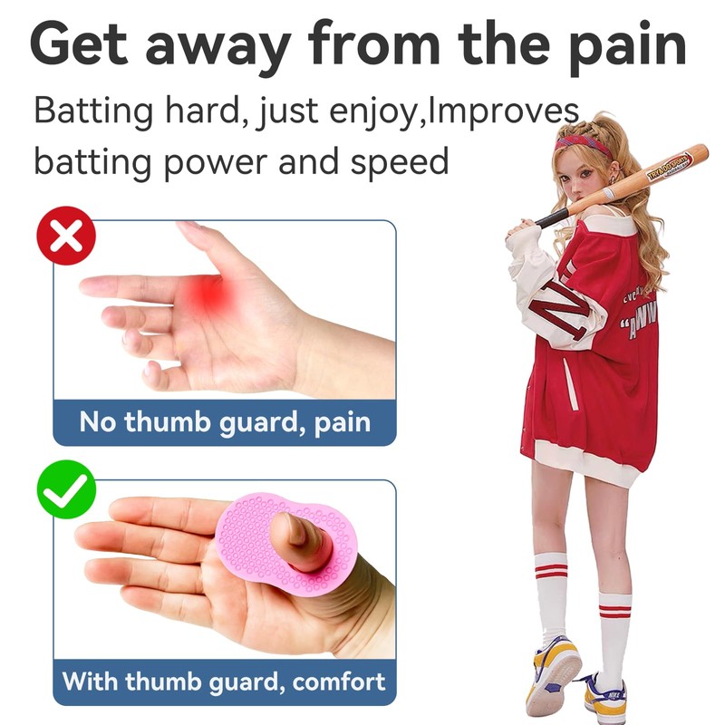 2 Pack Baseball Thumb Guard for Pro Batters, Hitter Swing