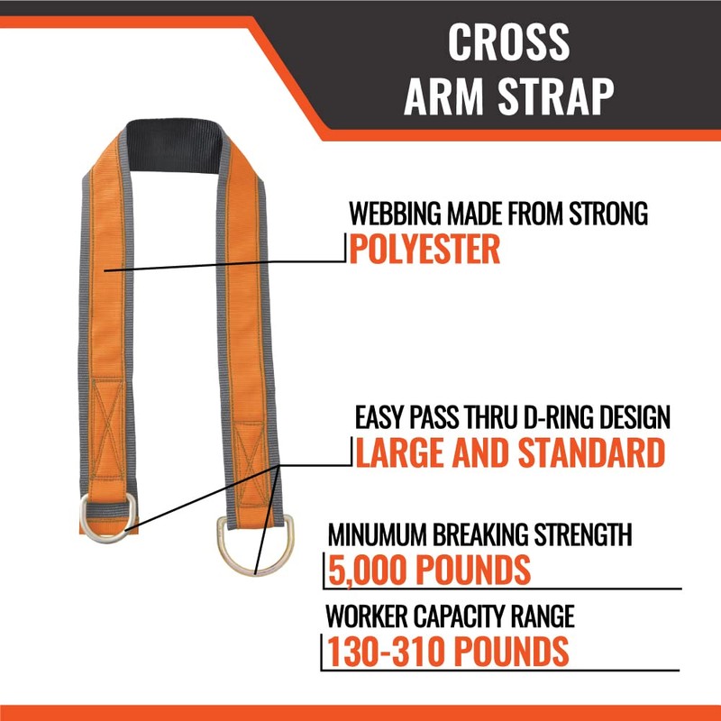Malta Dynamics 4' Cross Arm Fall Protection Safety Strap, OSHA/ANSI