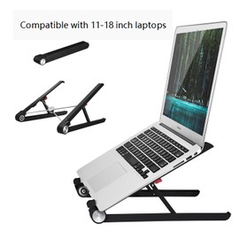 Portable Laptop Stand for 18 17 16 15 14 13 12 inch Gaming Laptop,Adjustable Desktop Book Stands Holder,All Computer Notebook Stand for Desk,Made of Reinforced Nylon,304 Stainless Steel & Silicone ﻿