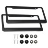 Unbranded Durable 2PCS Black Stainless Steel Universal USA License Plate