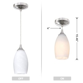 Doraimi Lighting Adjustable 3 Pack 1 Light Indoor Mini Hanging Kitchen Island Pendant Lamps Brushed Nickel Finish Handcrafted Frosted Glass Chandelier Shade Bar Dining Room Kitchen Island