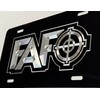 FAFO Scope Car Tag Diamond Etched Engraved Vanity Front Aluminum