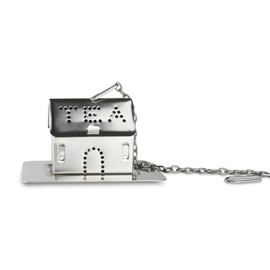 Café Olé Thé Stål House Shaped Stainless Steel Strainer for Loose Tea Leaves and Spices Infusion, 5 x 5.2 x 4 cm