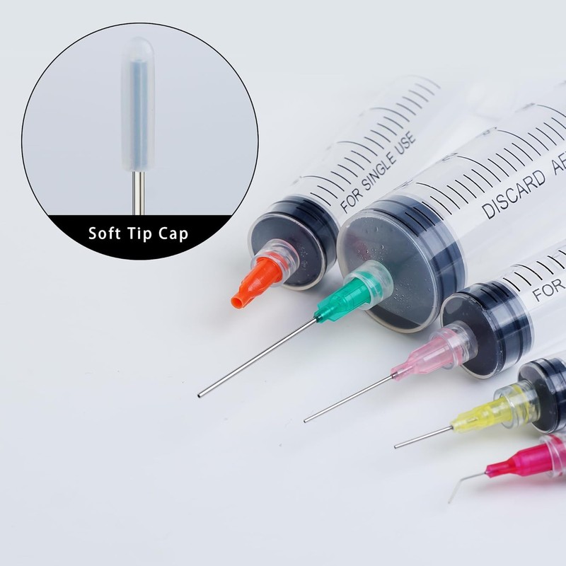 Needle Bottle Applicator 50ml 5Pcs, Precision Needle Tip Glue Bottle