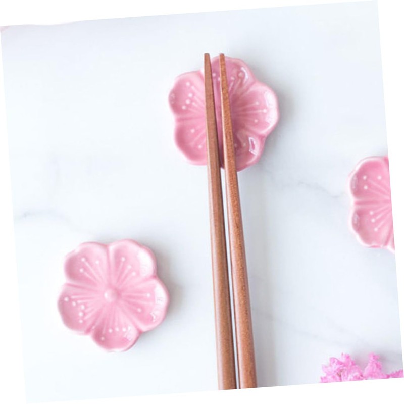 LIFKOME Cherry Blossom Chopstick Holder 6pcs Ceramic Chopstick Racks for