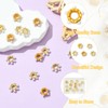 KitBeads 15Pcs 3 Styles 18K Gold Plated Flower Beads Brass