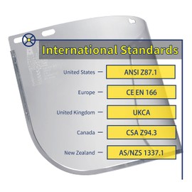 BLUE EAGLE Full Face Impact Resistant Safety Faceshield (B1BL+FC48) | Clear | Extrusion-Grade Polycarbonate Visor | 1 Set + Replacement Visor