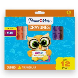 Crayones Jumbo Triangulares Paper Mate 12 colores surtidos