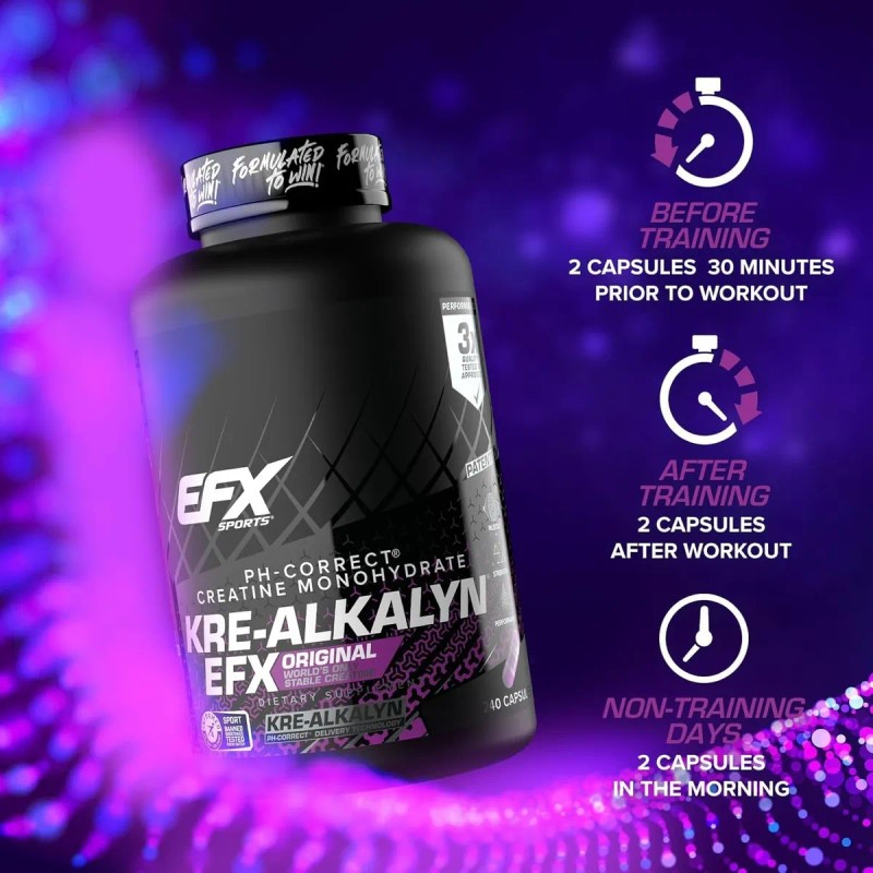 Efx Sports Kre-alkalyn Efx Creatina Monohidrato 240caps Sfn Sin Sabor