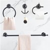WOLIBEER Crystal Bathroom Hardware, Black 24 Inch Towel Bar Set