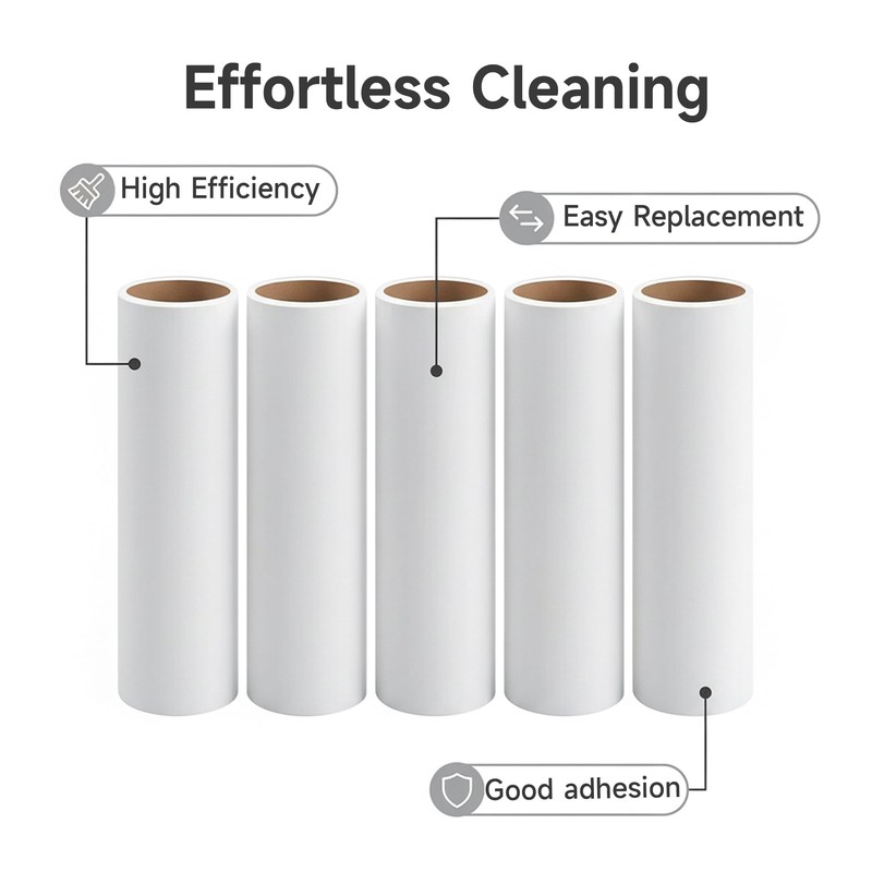 5 Pack 4 Inch Lint Roller Refills, 60 Sheets Per