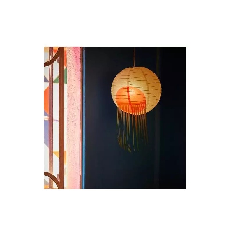 IKEA OMSESIDIG Pendant Lamp Shade White/pink 16" New 505.454.90