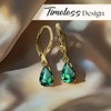 14K Gold Plated Emerald Teardrop Earrings for Women – May