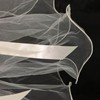 Dishowme 2 Layers Wedding Veil Bridal Bow Ribbon Cathedral Head
