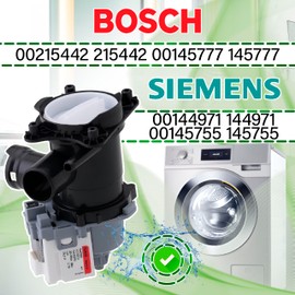Drain Pump 30 W for Washing Machine with Original Code 00215442 215442 00145777 145777 for Bosch 00144971 144971 00145755 145755 for Siemens ONIX TECH