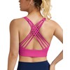 QUEENIEKE Strappy Longline Sports Bras for Women - Wirefree Spaghetti