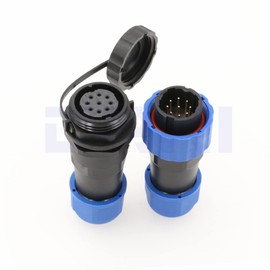 DRR SD20 Waterproof Aviation Plug 1 Pair Inline Plug with Socket 9 Pin IP68 for Solar Power System