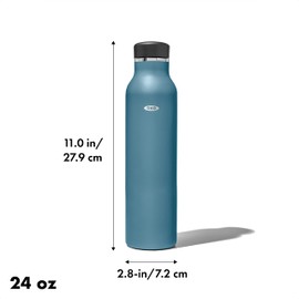 OXO Strive 24oz Insulated Water Bottle with Standard Lid - Aquamarine