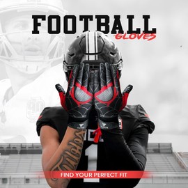 RAYFITS Football Gloves for Youth & Adult Kids Sizes (Black, Youth Small)