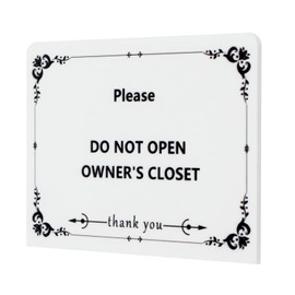 2Pcs Do Not Open Owner's Closet Sign 4 x 3in - Owners Closet Sign - Hotel Essentials for Hosts privacy - Hotel Signs for Host