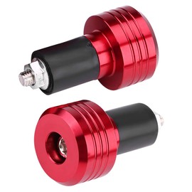 Motorcycle Handlebar Ends, Pack of 2 22 mm Universal Aluminium Motorcycle Grip Handlebar Ends, Weight Balance Plug, Handlebar Grip Ends, Moto Slider Accessories (Red)