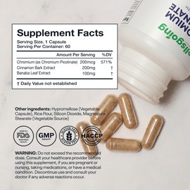 Wellsgoing Chromium Picolinate 200 mcg – Metabolic Support Supplement – Supports Glucose Metabolism – 60 Capsules