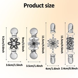 Tucnoeu Pack of 4 Waist Clip, Vintage RCA Clip, Jumper Clips for Clothes for Collar and Waist, s, Iron