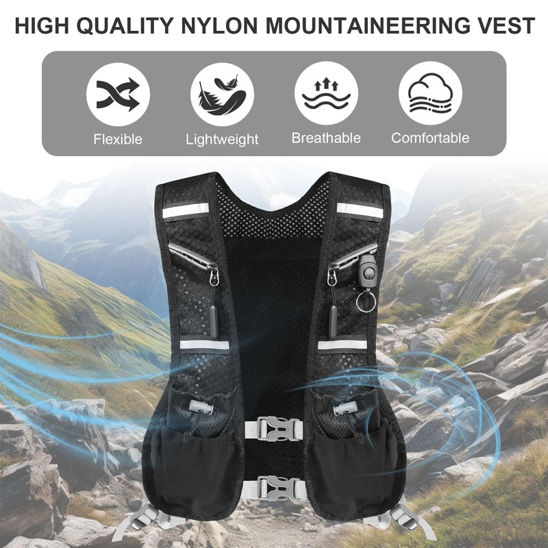 Running Vest for Men and Women, Breathable & Reflective Hydration