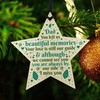 RED OCEAN Dad Memorial Christmas Tree Decorations Wooden Star Remembrance