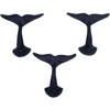 Rustic Dark Blue Cast Iron Whale Tail Wall Hooks, 4