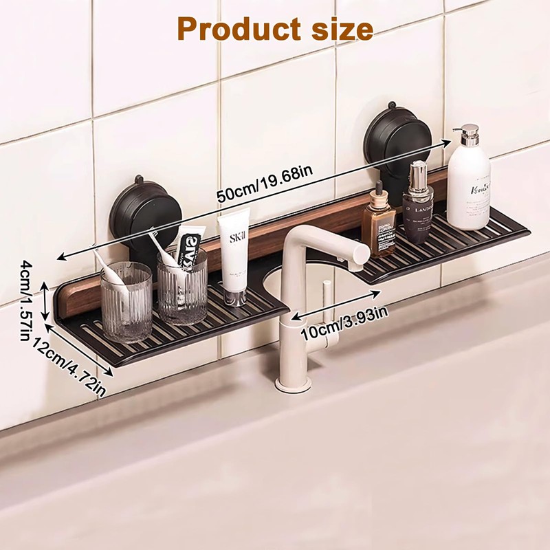 Bathroom Sink Shelf Over Faucet, No Drill 20 Inch Shower