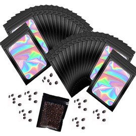 400 Bolsas Antisépticas Resellables De 12 X 9 Cm, Bolsas De Almacenamiento Láser Antisépticas Con Ventana Transparente, Bolsas Holográficas Autosellables Para Almacenamiento De Alimentos.