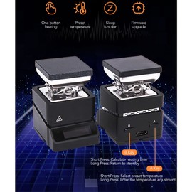 Mini Hot Plate Soldering Preheating Station, 30X30MM Electric Preheater Welder with Built in OLED Display, 100-350℃, Preheat Rework Station for Circuit Board Beam