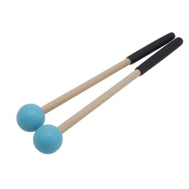 Soundspire 8" Blue Percussion Mallets, Rubber Head & Ergonomic Wood Handle for Xylophone/Glockenspiel/Tongue Drum (2-Pack)