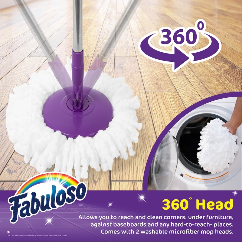 Fabuloso Spin Mop and Bucket, Hands-Free Wringing Spin Bucket -