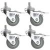SPARES2GO Universal Braked Swivel Castor Trolley Wheels M10 Screw Mini