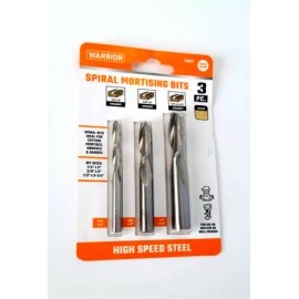 Warrior Products BRAND NEW WARRIOR Spiral Mortising Bit Set 3 Pc High Speed Steel USA SELLER