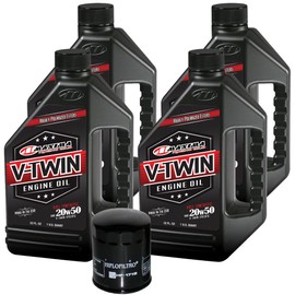 MaxHiflo VTEOCK12 Full Synthetic Engine Oil Change Kit for Harley Davidson Twin Cam V-Twin