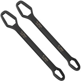 ZUZUAN 2pcs Black Universal Wrench,8-22mm Universal Torx Wrench,Double-ended Self-tightening Adjustable All in One Tool