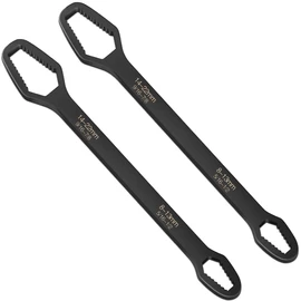 ZUZUAN 2pcs Black Universal Wrench,8-22mm Universal Torx Wrench,Double-ended Self-tightening Adjustable All in One Tool