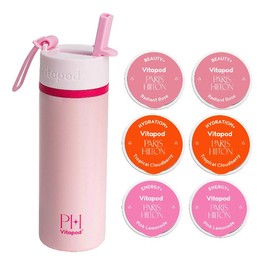 VITAPOD Paris Hilton x Vitapod Water Enhancer Starter Bundle – 6 Pods, 22oz Insulated Bottle, Leakproof Sip Lid, 3 Flavors - Color: That's Hot Pink