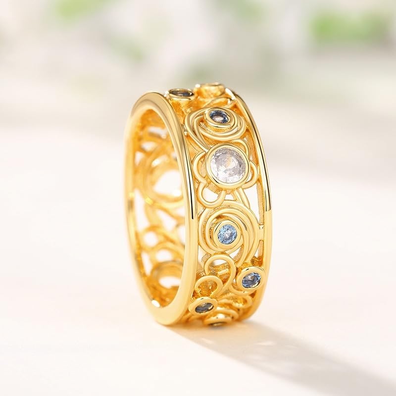 ENDLESSNESS & ETERNITY Court Style Blue and White Cubic Zirconia