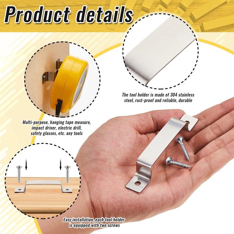 12 Pcs Tape Measure Clip Tape Measure Holder Bench Belt