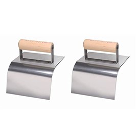 Kraft Tool Co. CF193 6 in. x 5 in. Curb Tool with 2 in. Radius and Wood Handle, 2-Pack