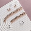 KQueenest 30 Pcs Cateye French Tip Press On Nails Almond