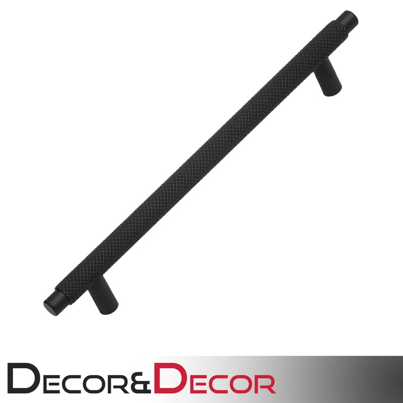 Decoranddecor Aurelia - Round Knurled Cupboard Handles | T-Bar Cabinet