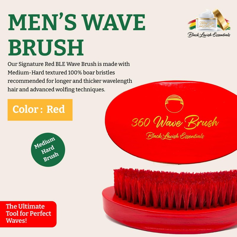 360 Wave Brush, Build Deeper Waves, Soft & Hard Boar