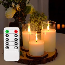 3pcsVelas decorativas,Velas Eléctricas Sin Llamas,Velas led,velas electricas,Velas de pilas con llama,Adecuado para cumpleaños, Decoración navideña de