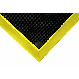 Wearwell Footbath Mat - Black/Yellow. Shoe Mat - 5 Gallon Capacity. Tall Wall for Cleaning Solutions. 32"" L x 39"" W x 2-1/2"" Thickness. For Food Processing Facilities (222.2.5x32x39BK)