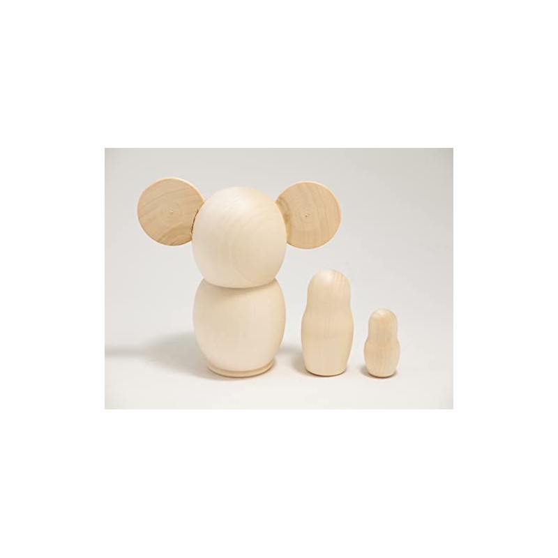 Shiraki Matryoshka with Ears, Set of 3 [Made in Russia]